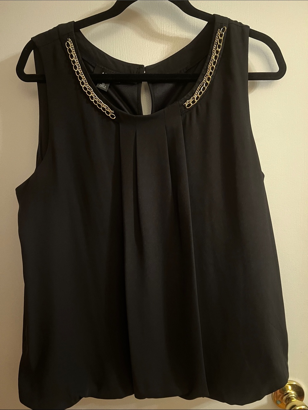 Alyx Black Sleeveless Chain-Accent Blouse - Women's Top